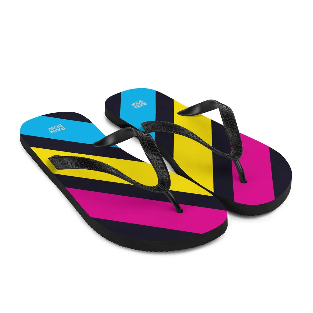 Pansexual Diagonal Stripes Flip-Flops