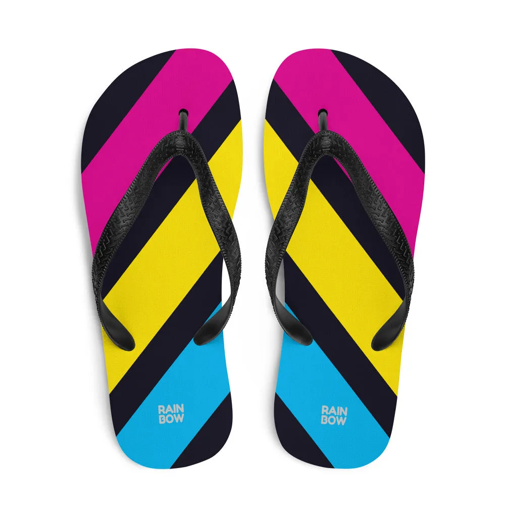 Pansexual Diagonal Stripes Flip-Flops