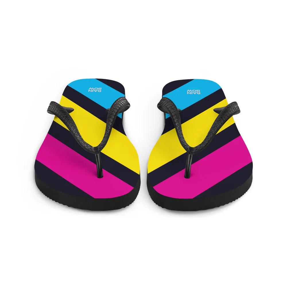 Pansexual Diagonal Stripes Flip-Flops