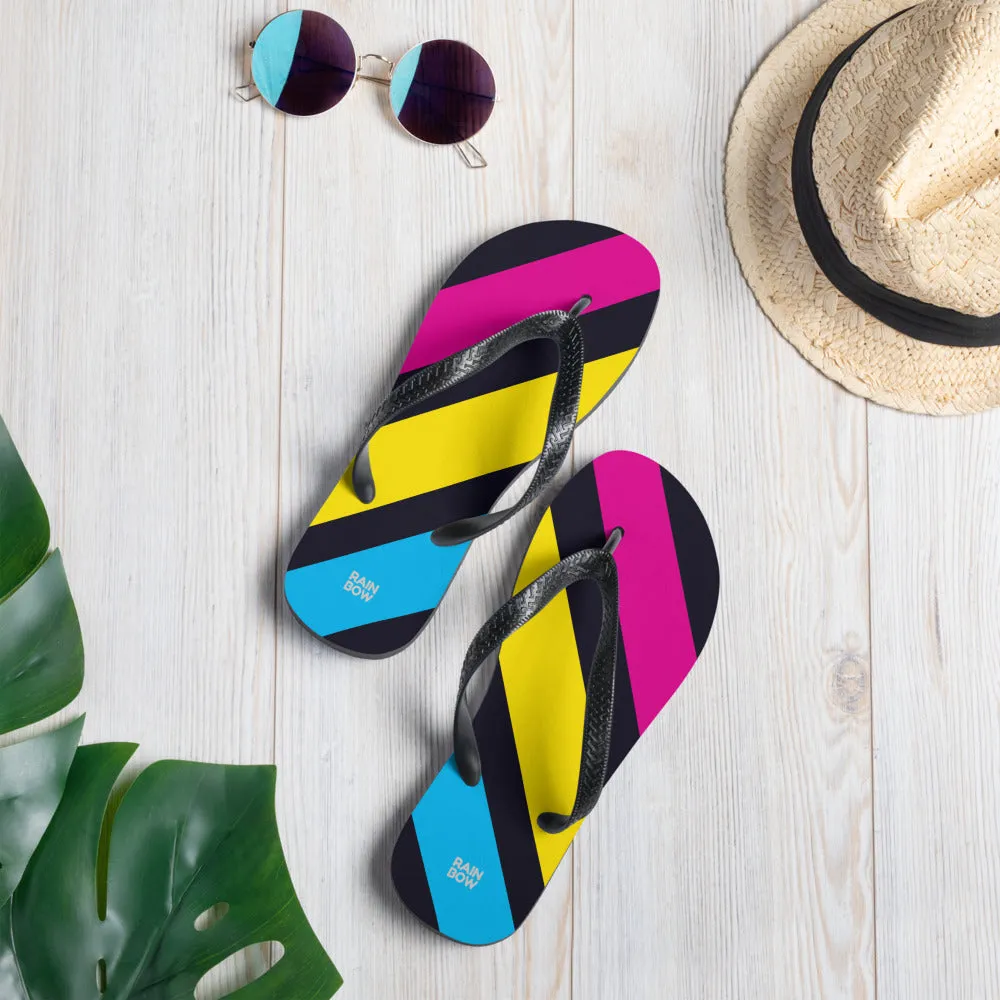 Pansexual Diagonal Stripes Flip-Flops