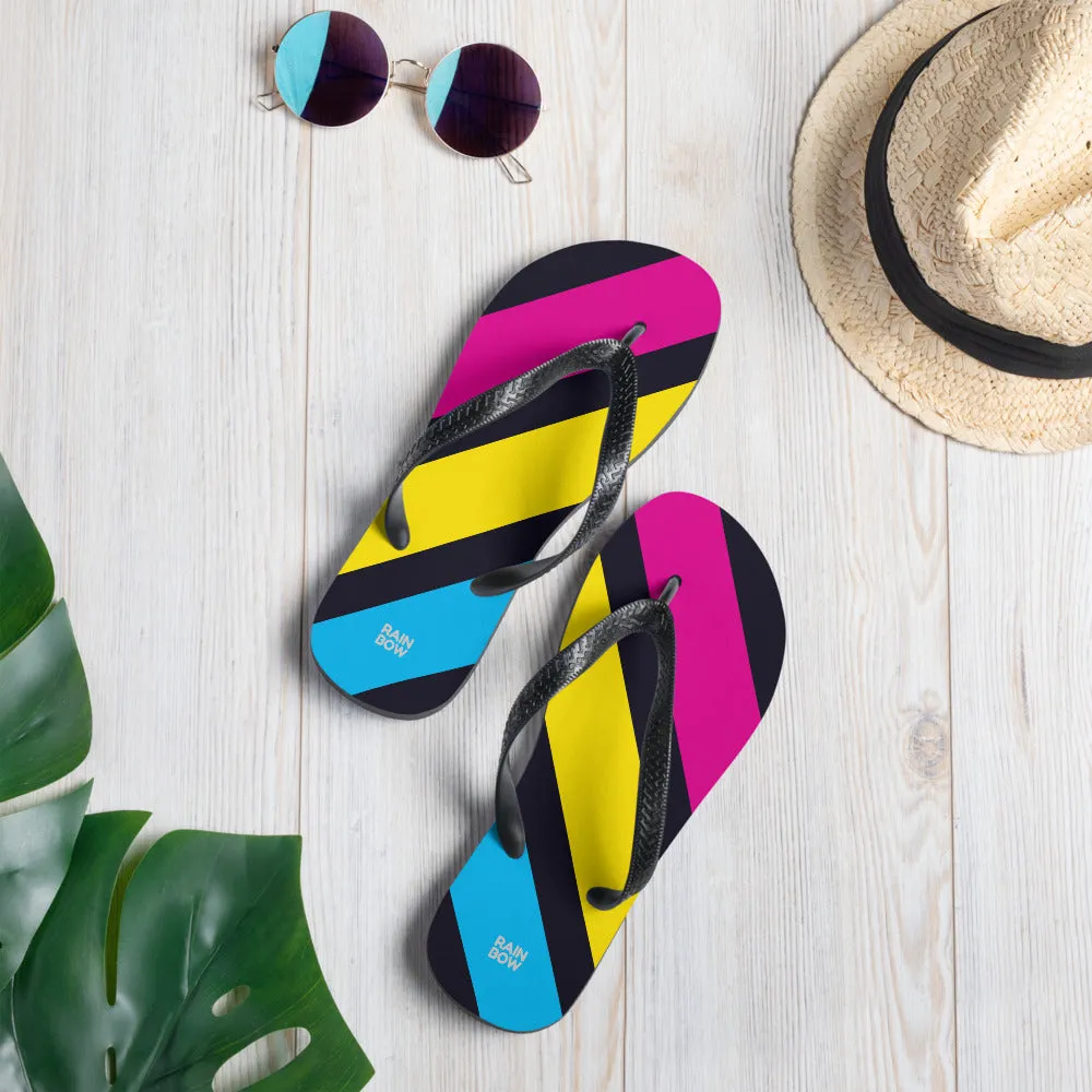 Pansexual Diagonal Stripes Flip-Flops