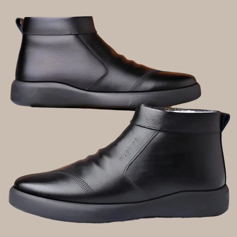 Plush Thickened Leather Waterproof Shoes