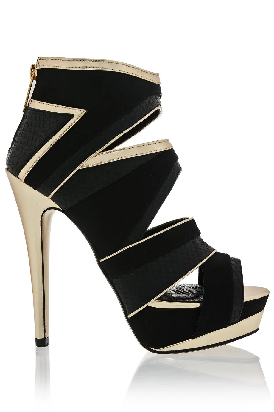 RICHENDA Chopped Out Black Sandal