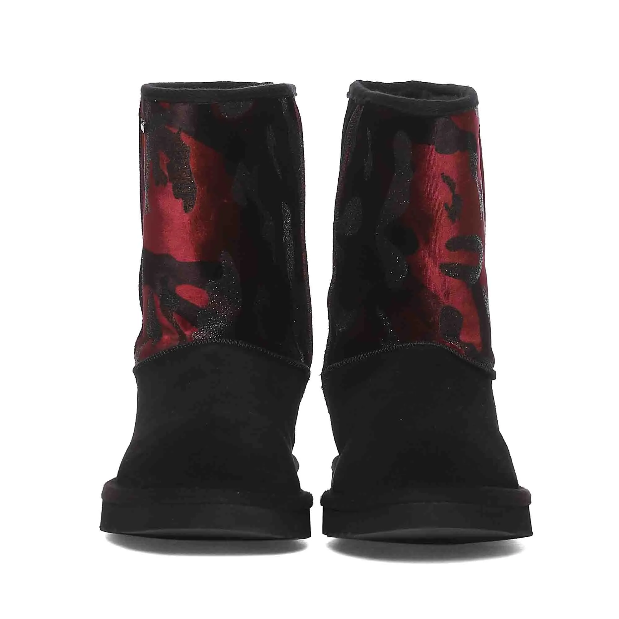 Saint Flora Burgundy Camo Fabric Snug Boots