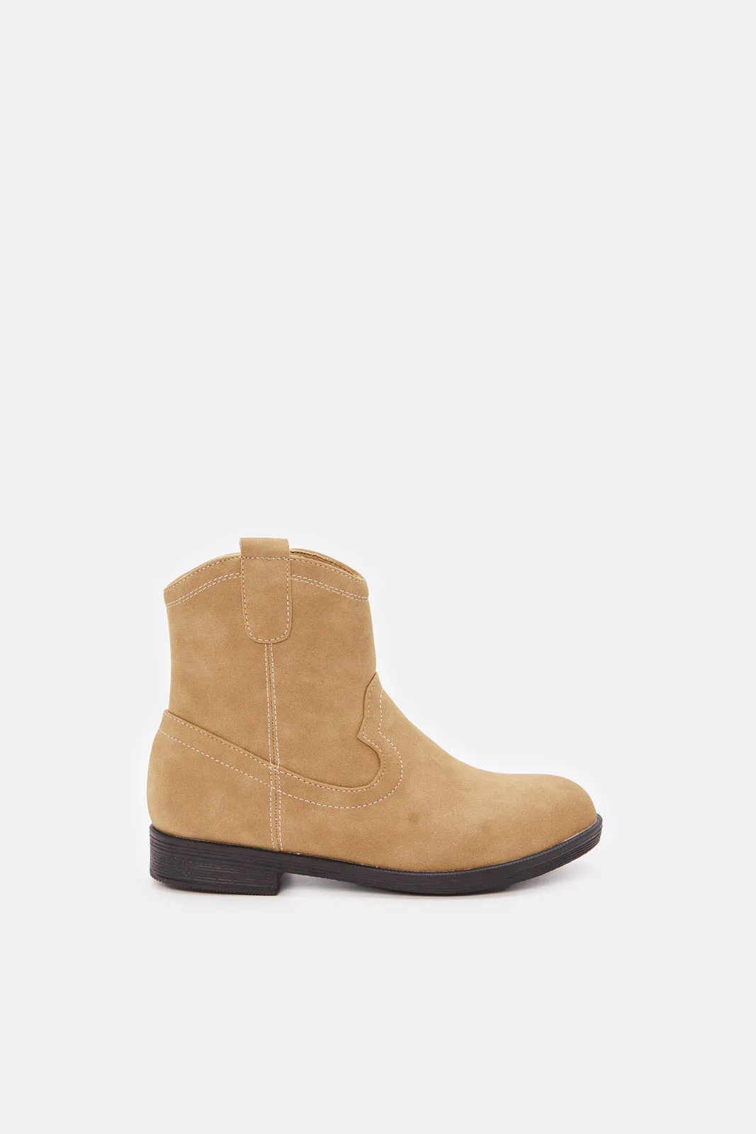 Senior Girls Beige Chelsea Boots