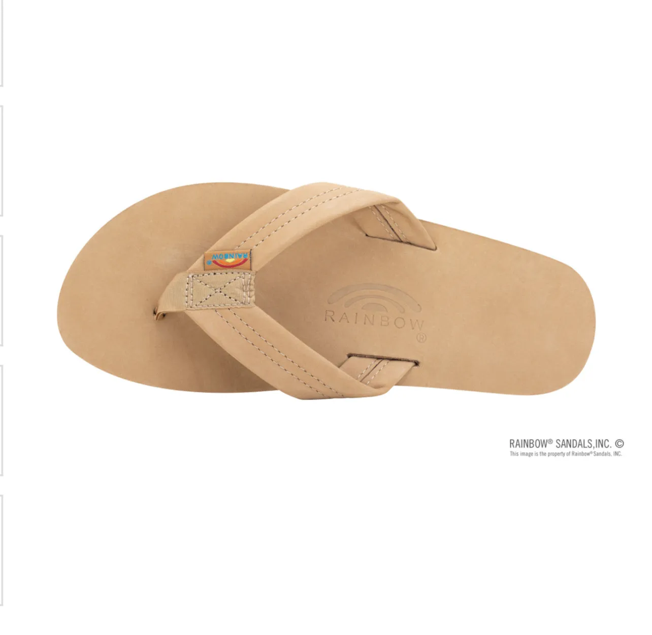 SIERRA BROWN - Rainbow Single Layer Premier Leather w/Arch Support 1” Strap