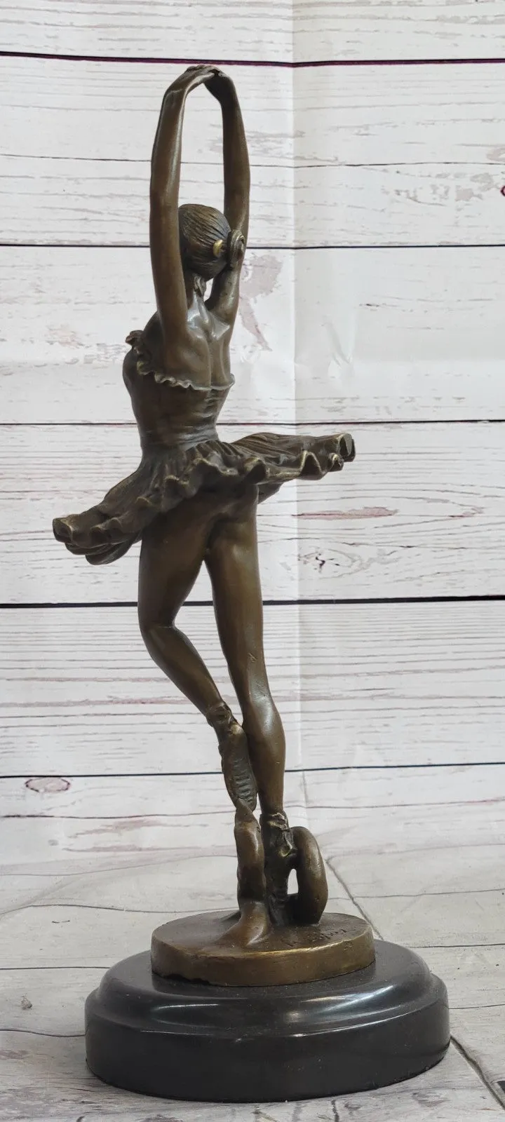 Signed: Milo, Bronze statue little ballerina girl Dancer Bronze sculpture Figure