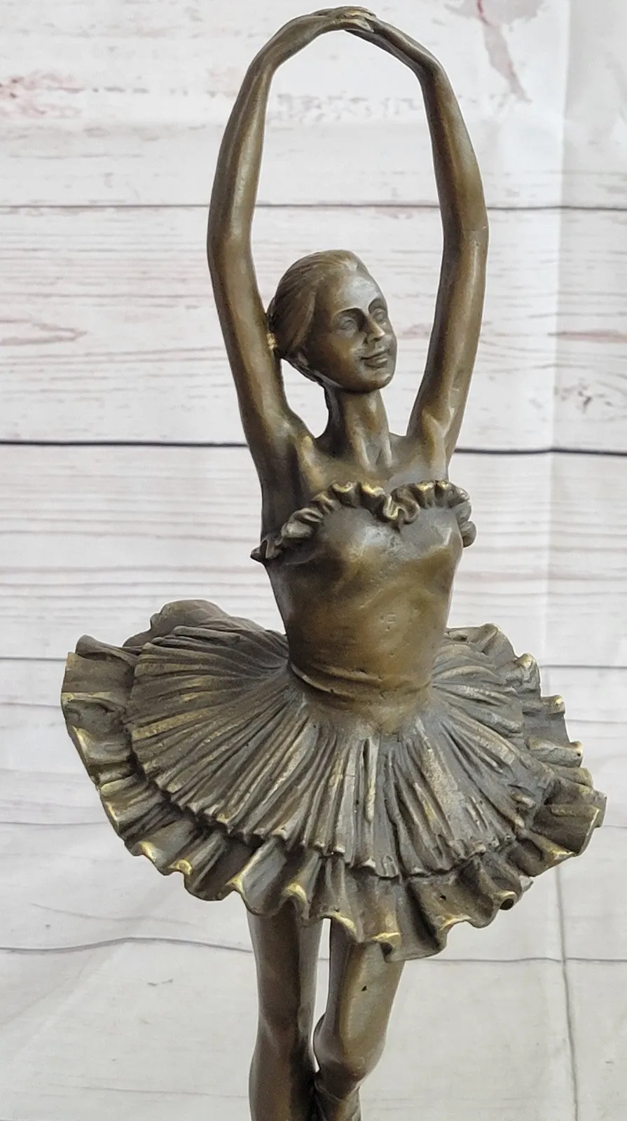 Signed: Milo, Bronze statue little ballerina girl Dancer Bronze sculpture Figure