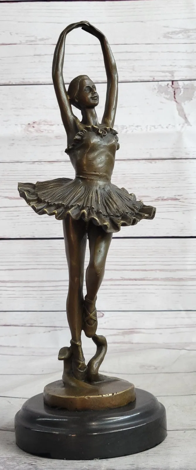 Signed: Milo, Bronze statue little ballerina girl Dancer Bronze sculpture Figure