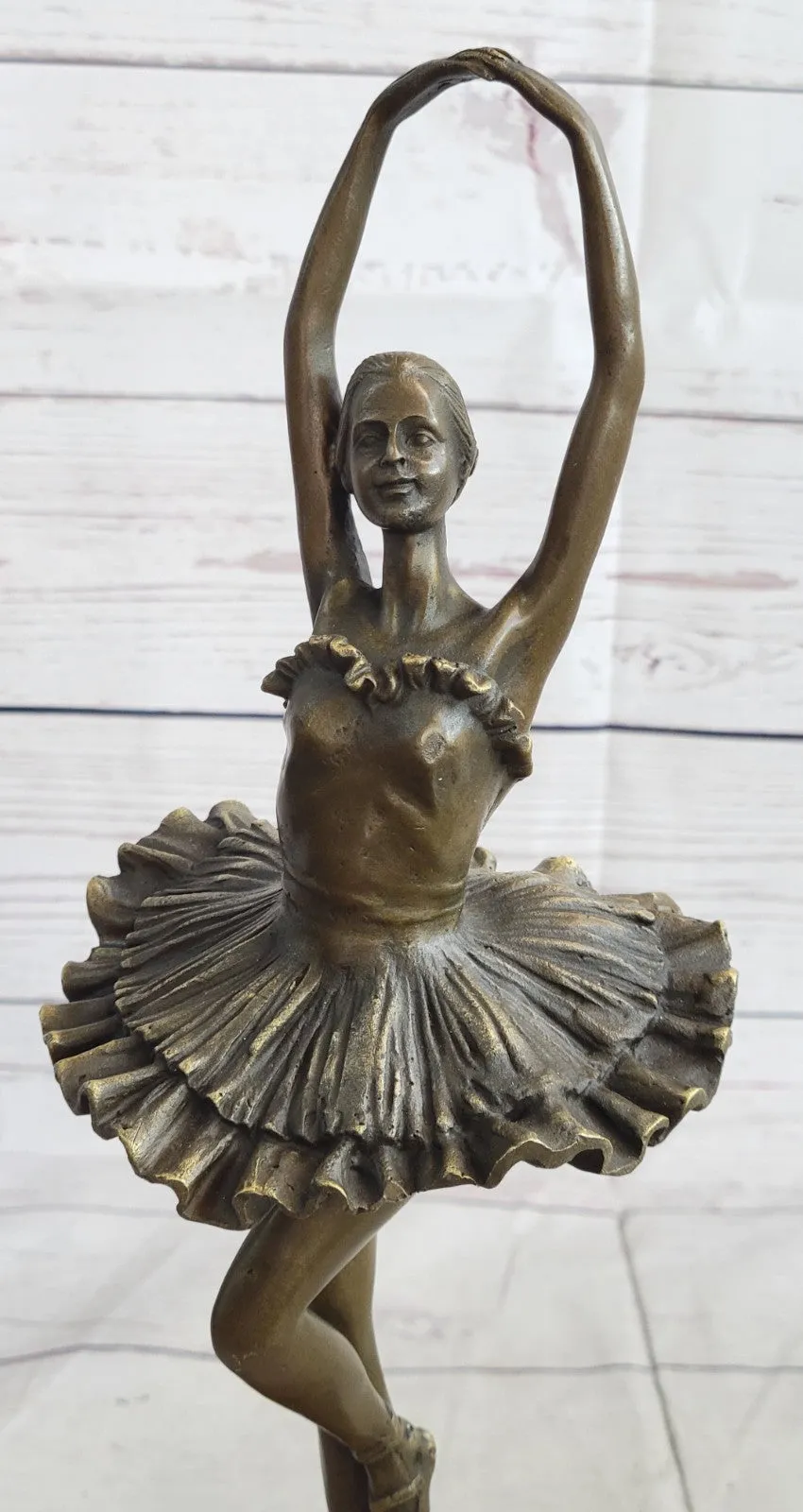 Signed: Milo, Bronze statue little ballerina girl Dancer Bronze sculpture Figure