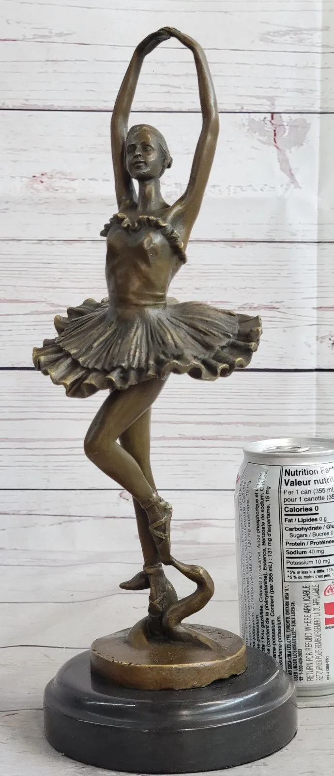 Signed: Milo, Bronze statue little ballerina girl Dancer Bronze sculpture Figure