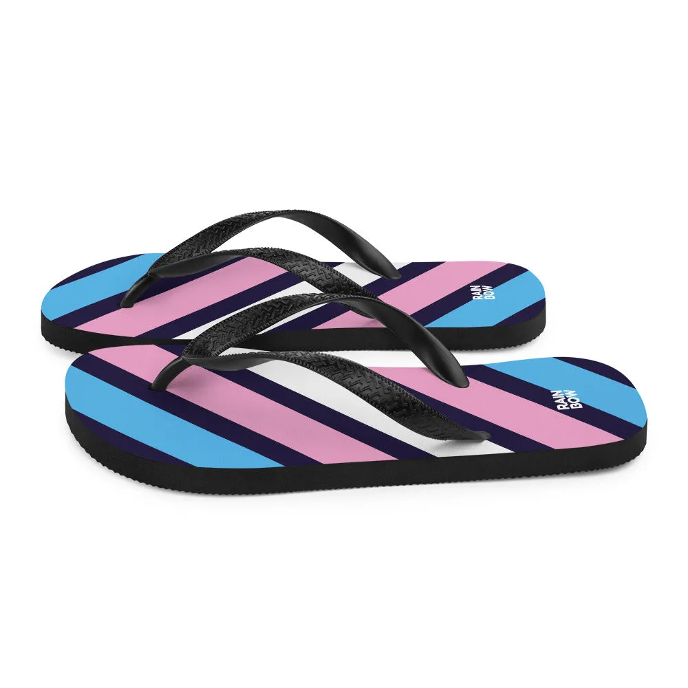 Trans Diagonal Stripe Flip-Flops