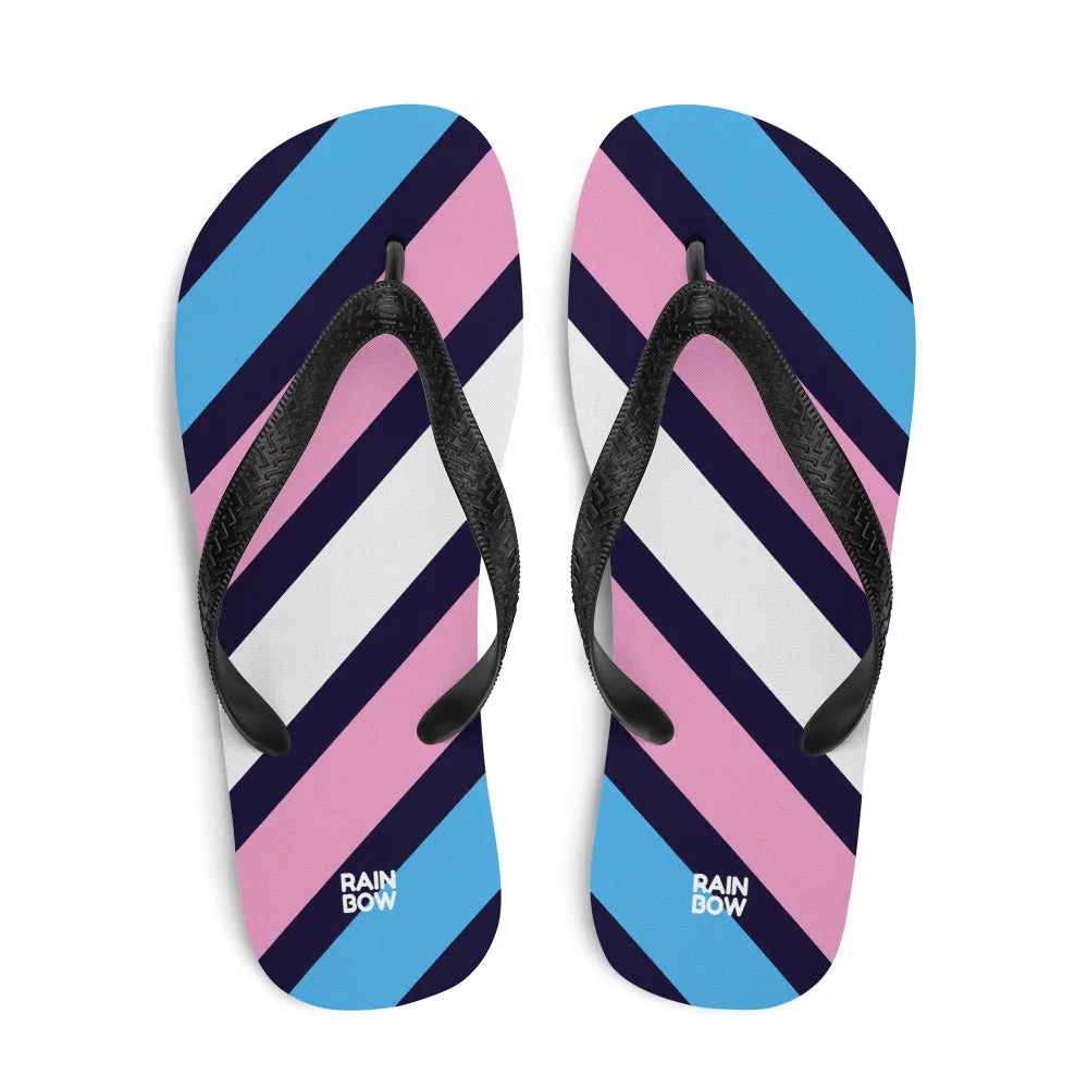 Trans Diagonal Stripe Flip-Flops