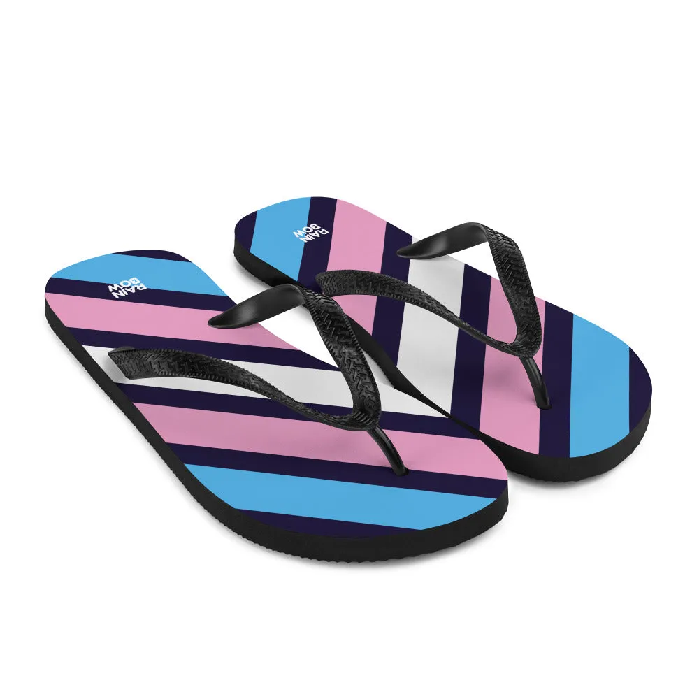 Trans Diagonal Stripe Flip-Flops