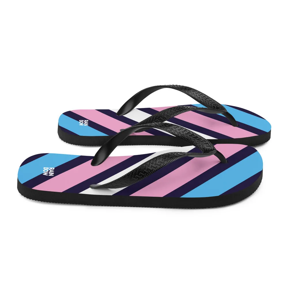 Trans Diagonal Stripe Flip-Flops