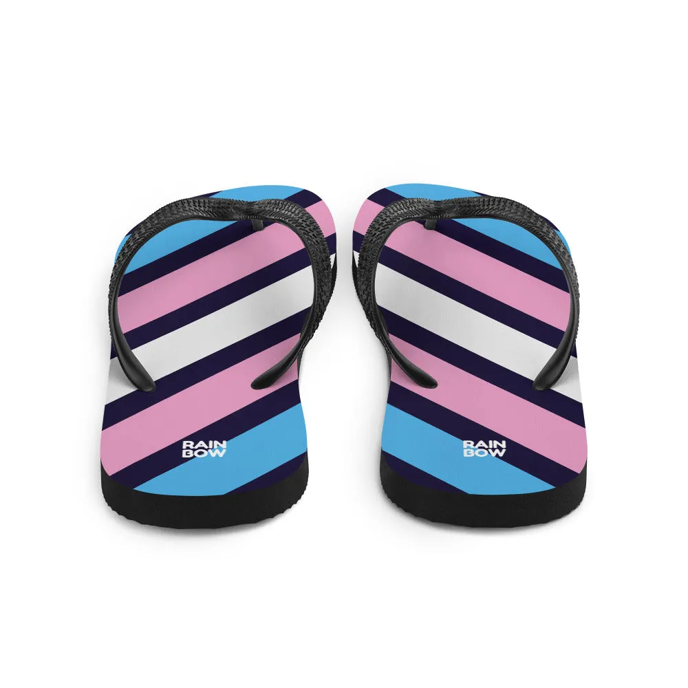 Trans Diagonal Stripe Flip-Flops