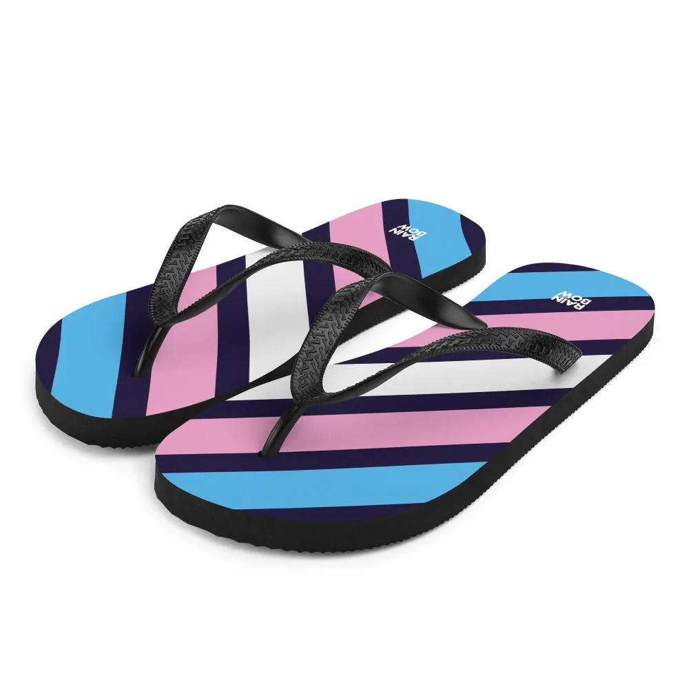 Trans Diagonal Stripe Flip-Flops