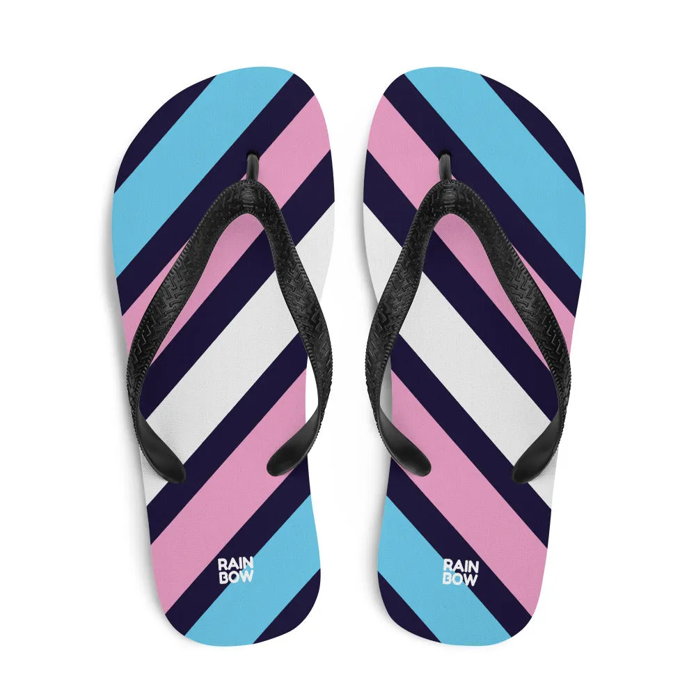 Trans Diagonal Stripe Flip-Flops