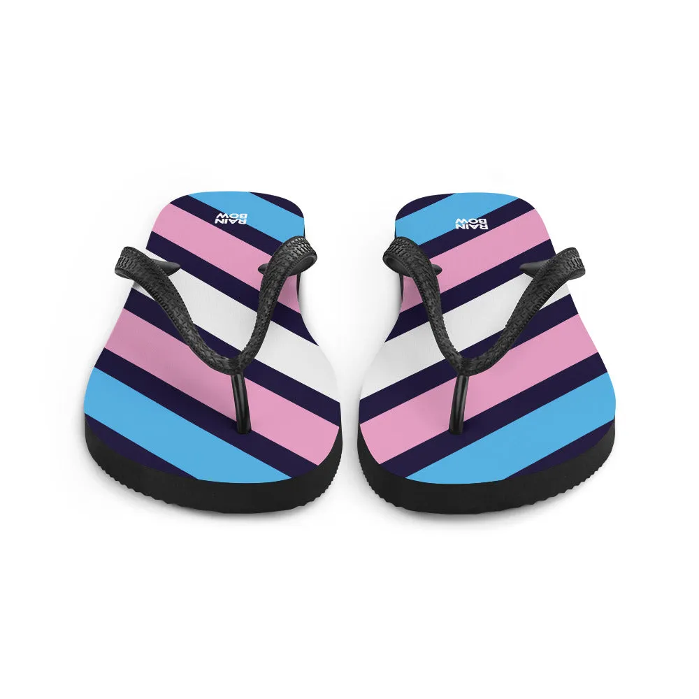 Trans Diagonal Stripe Flip-Flops