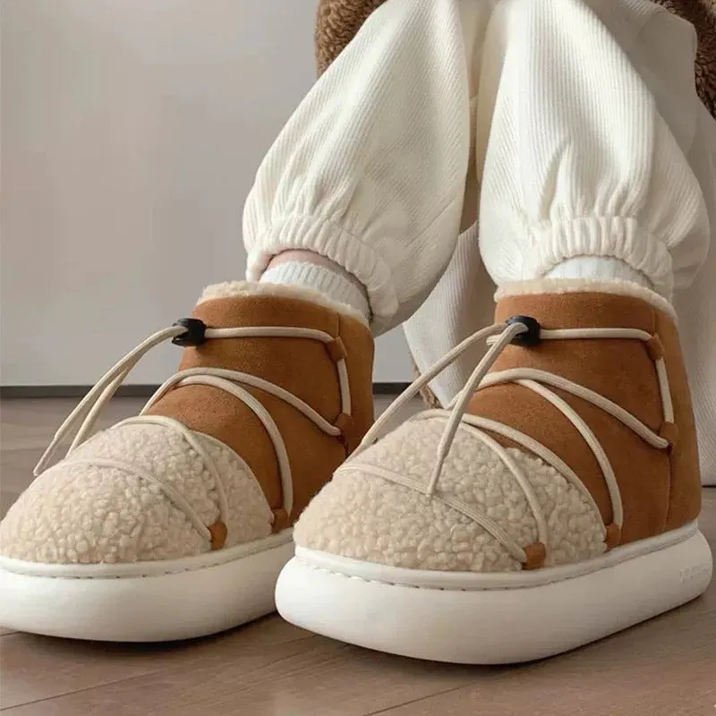 Warm and Chunky Platform Home Winter Boots for Women