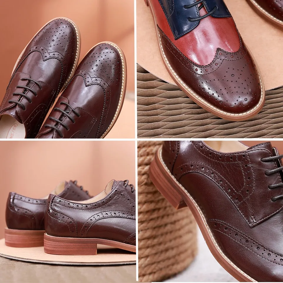 Women VintageLuxe Brogue Leather Oxfords Shoes