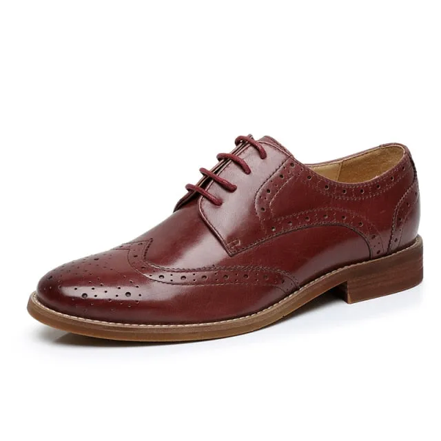 Women VintageLuxe Brogue Leather Oxfords Shoes