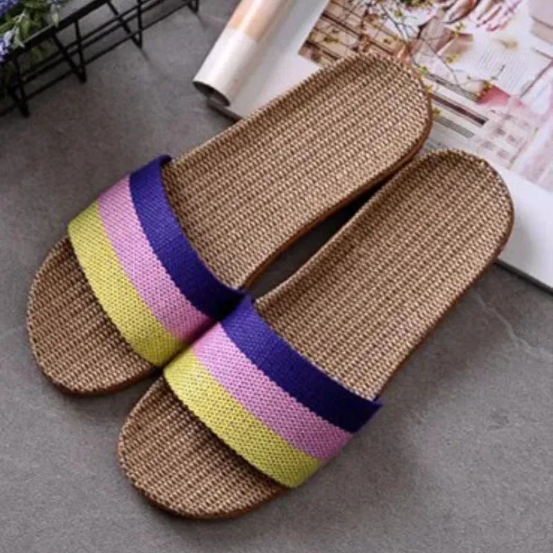 Women's Color Block Striped Pattern Summer Slippers