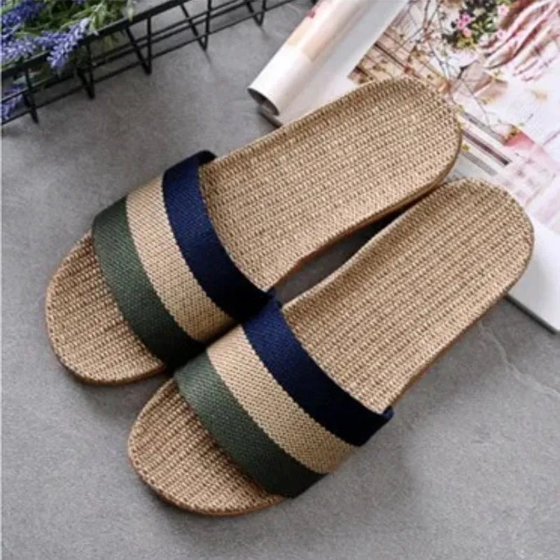 Women's Color Block Striped Pattern Summer Slippers