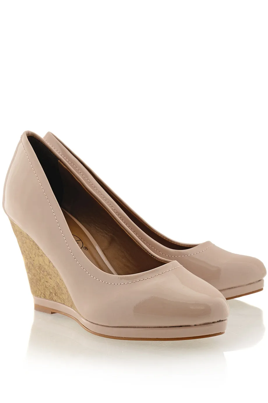 ZODIE Nude Cork Wedges